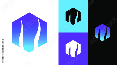 M Monogram Hexagonal Corporate Logo Design Concept