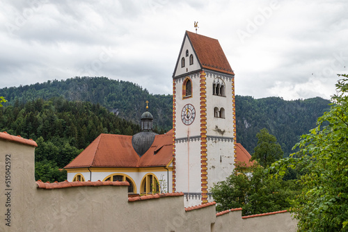 facades of houses in the city of Füssen, in southern Bavaria photo