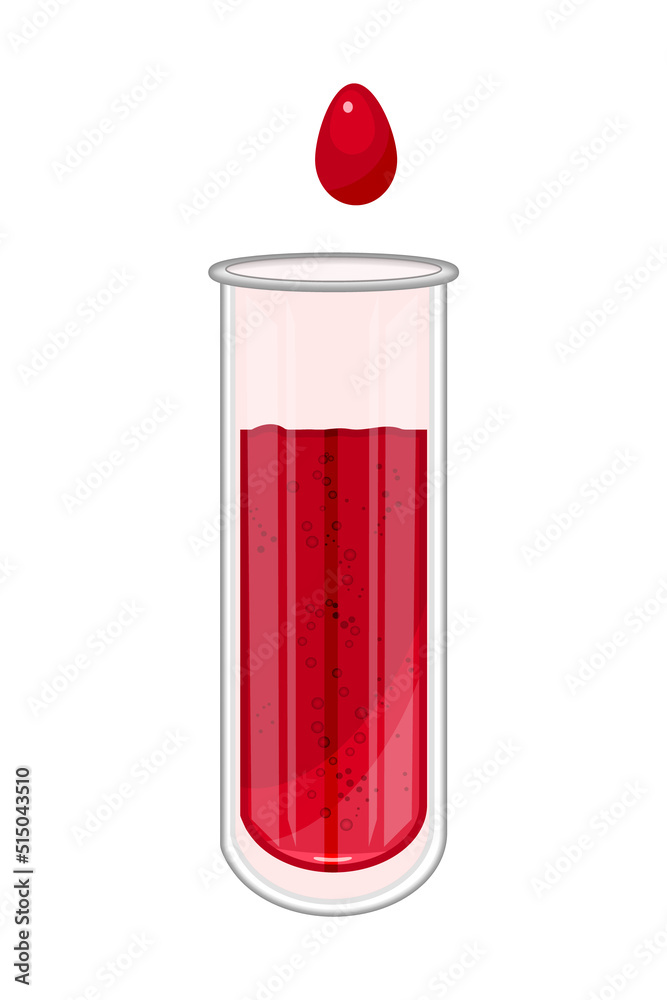 tube à essai éprouvettes chimie rouge Stock Illustration