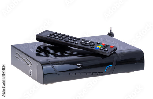 television tuner with remote control isolated photo