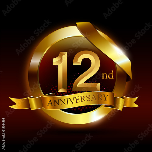 12 years golden anniversary logo