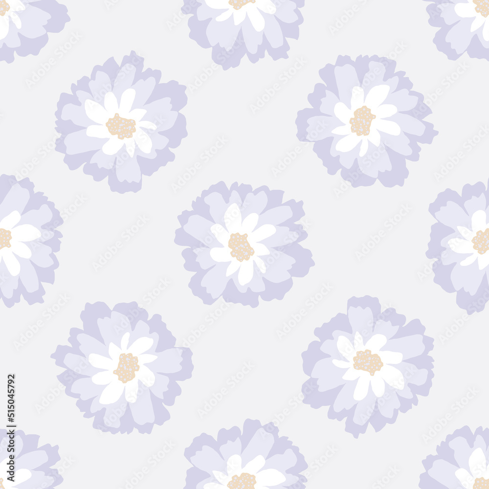 Seamless Pattern with Flowers on a Gray Background Seamless Pattern with Flowers on a Gray Background