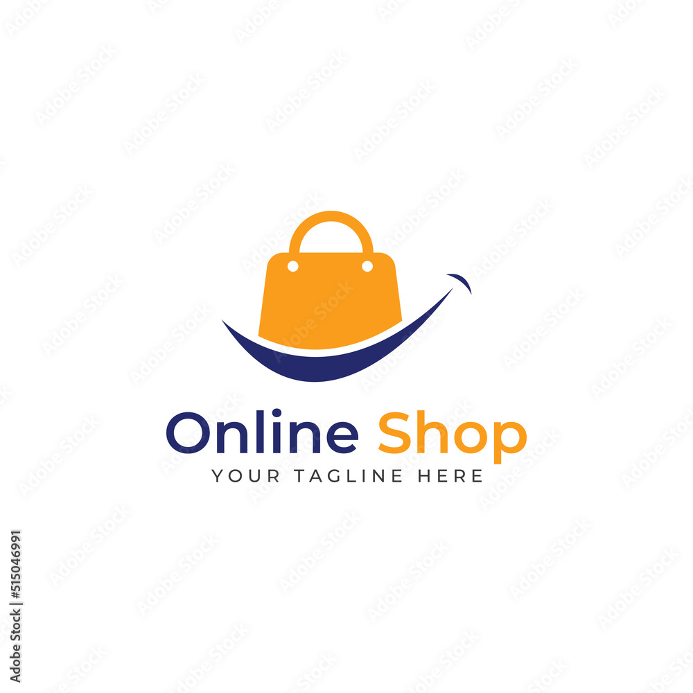 Shopping bag and online shopping cart logo.Logo suitable for sale,discount,shop.With vector illustration editing. Shopping bag and online shopping cart logo.Logo suitable for sale,discount,shop.With vector illustration editing.