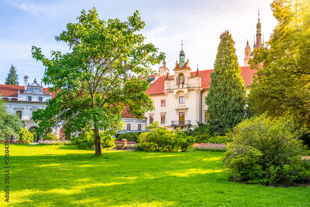 Pruhonice castle on sunny summer day Pruhonice castle on sunny summer day