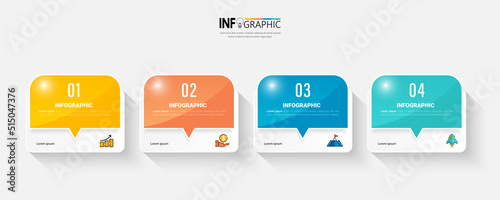 Four steps business infographics template vector.