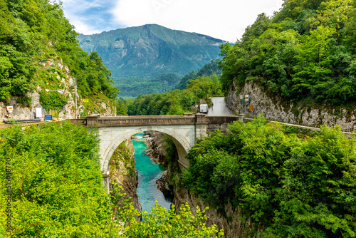 Bilde på lerret Entdeckungstour zur Napoleon-Brücke im Soca Tal - Slowenien