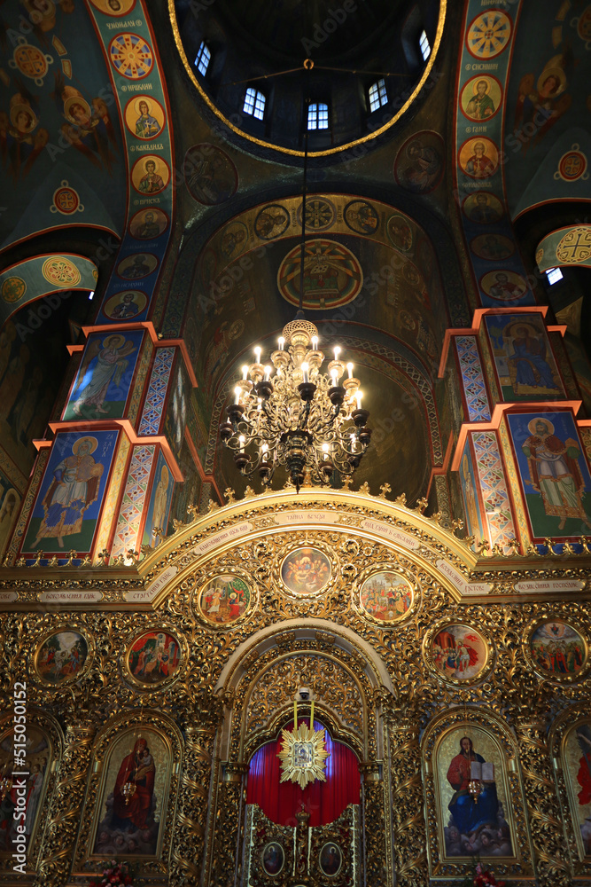 Interior of Mikhailovsky Zlatoverhii Monastery in Kyiv, Ukraine
