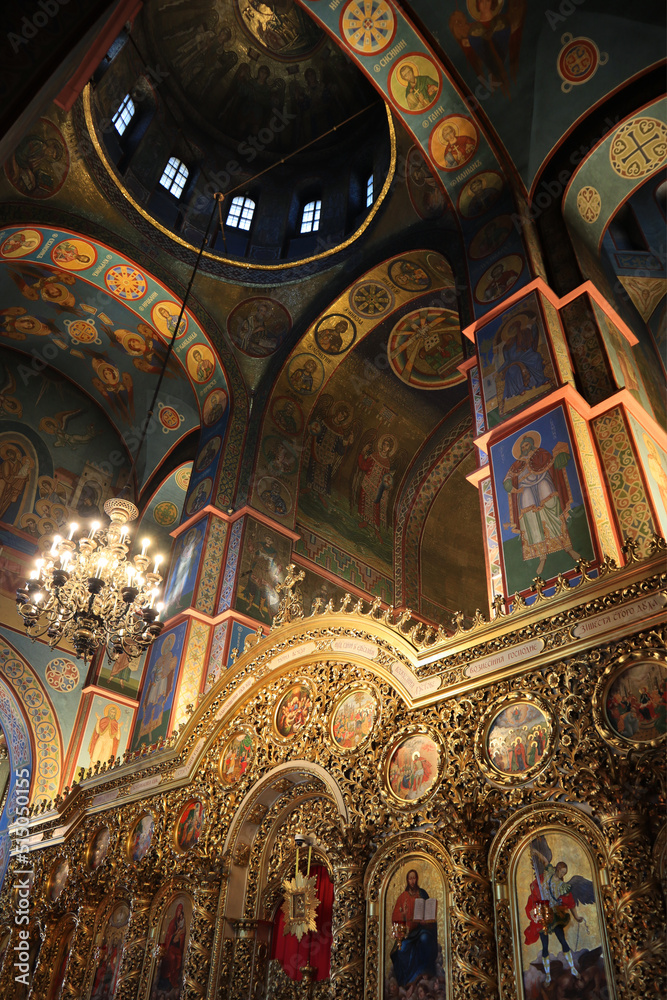 Interior of Mikhailovsky Zlatoverhii Monastery in Kiev