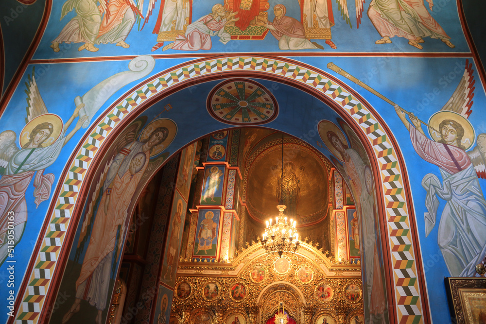 Interior of Mikhailovsky Zlatoverhii Monastery in Kiev, Ukraine