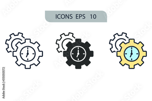 Time management icons  symbol vector elements for infographic web