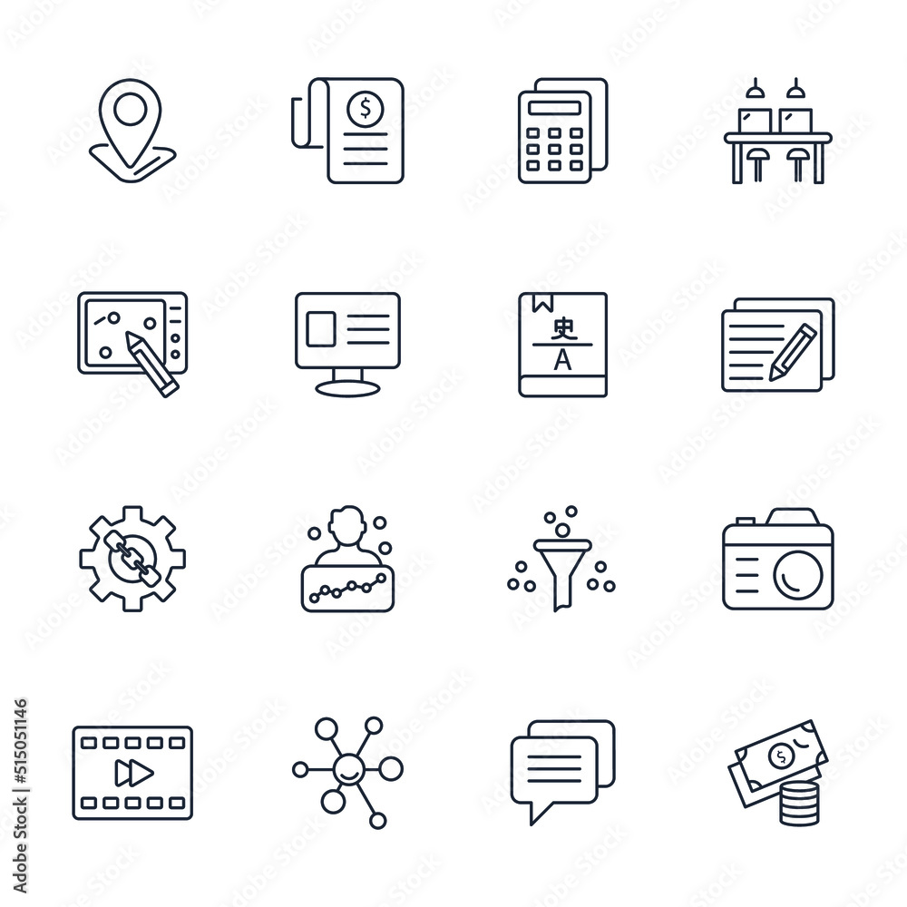 Freelance icons set . Freelance pack symbol vector elements for infographic web