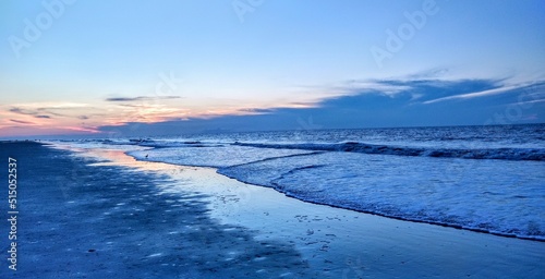 Blue Beach Ocean Stacking Waves Shore Landscape