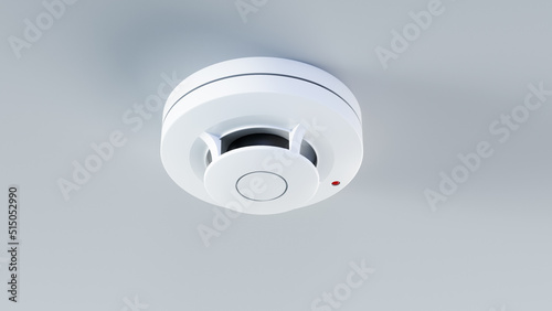 Fire and flame detector, 3D rendering isolated on white background