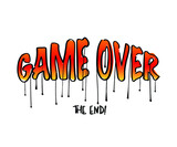 Game over slogan text graffiti airbrush style. Vector illustration design for fashion graphics, t-shirt prints.