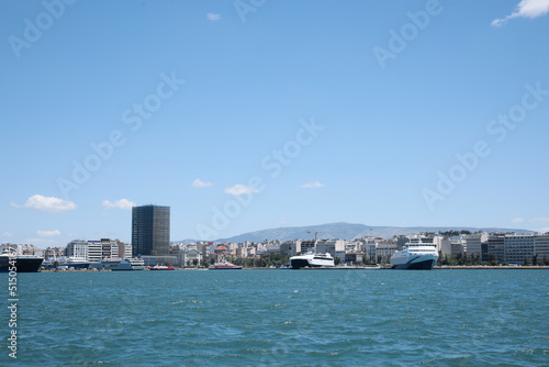 Picturesque view of port with modern boats on sunny day © New Africa