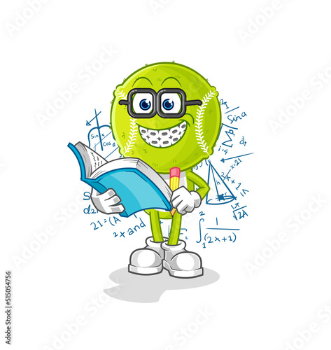 tennis ball geek cartoon. cartoon mascot vector