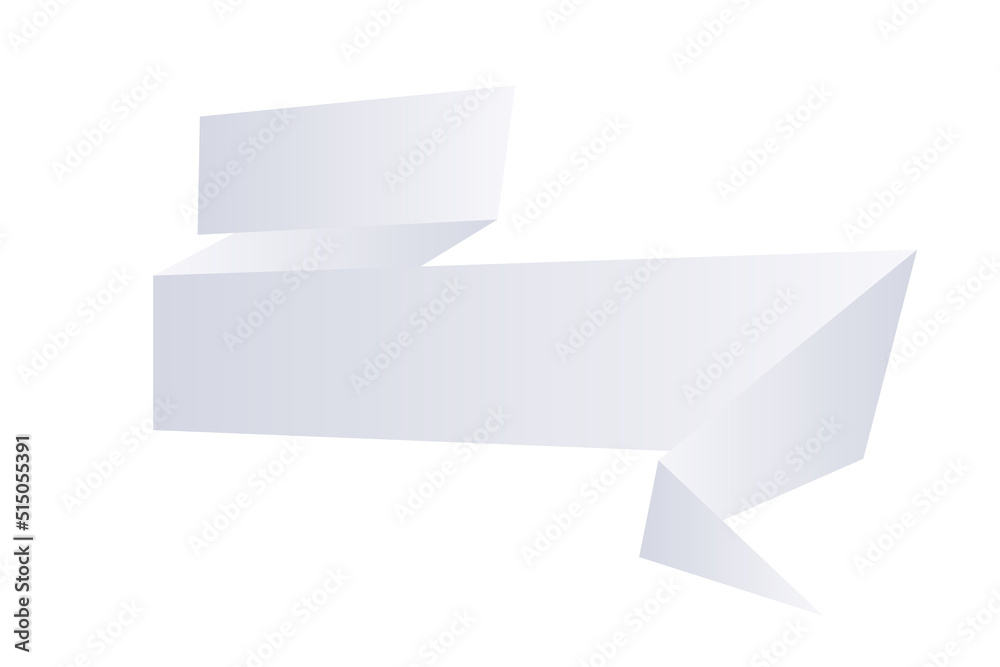 White blank folded ribbon banner White blank folded ribbon banner