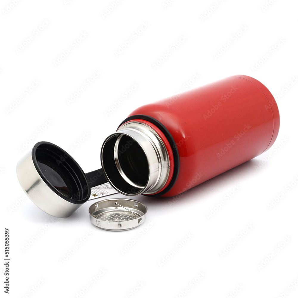 red squeeze metal bottle template on white background red squeeze metal bottle template on white background