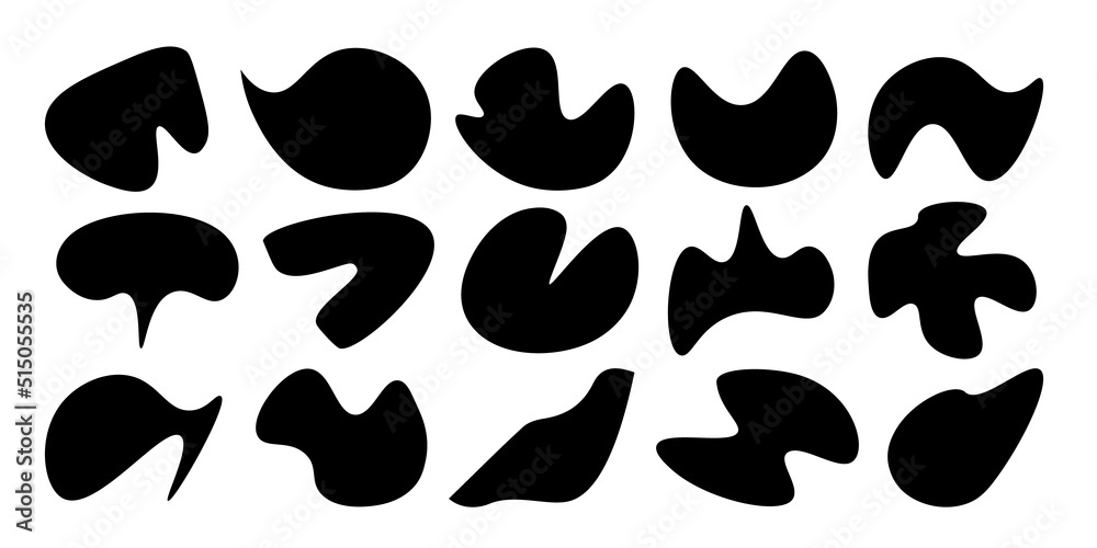 Blots abstract black elements shape set vector Blots abstract black elements shape set vector