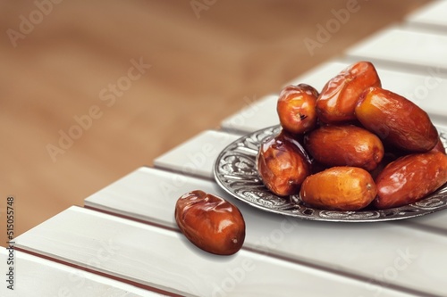 Dry fruit in bowl is snack healthy, ready to eat. Traditional, delicious and healthy ramadan photo