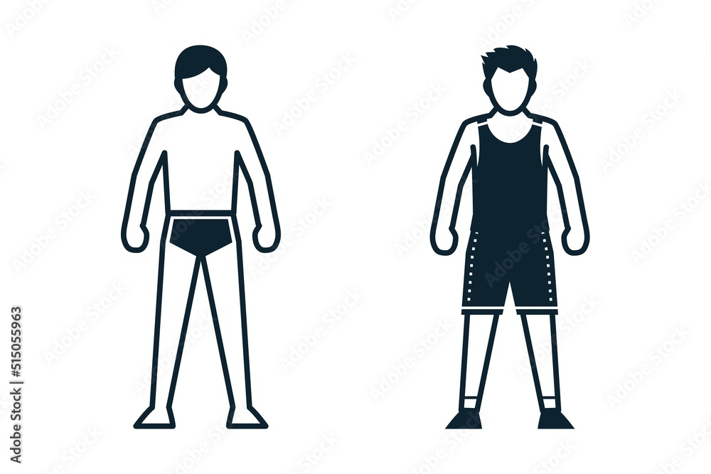 People, Man, Fashion, Clothing icons with White Background People, Man, Fashion, Clothing icons with White Background