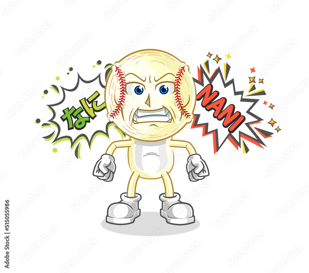 baseball head anime angry vector. cartoon character Stock Vector Adobe Stock