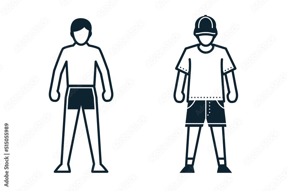 People, Man, Fashion, Clothing icons with White Background People, Man, Fashion, Clothing icons with White Background