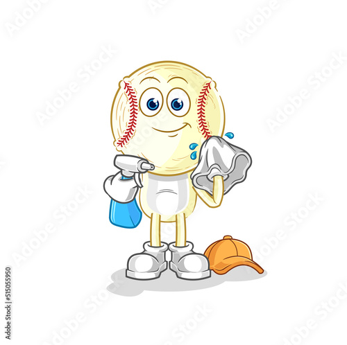 baseball head cleaner vector. cartoon character