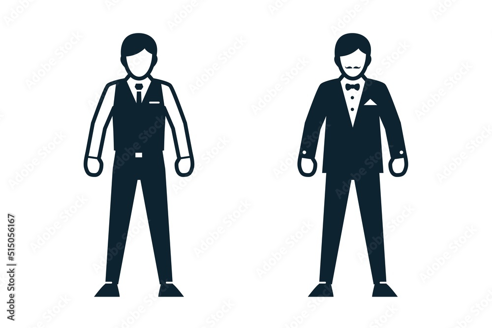 People, Man, Fashion, Clothing icons with White Background People, Man, Fashion, Clothing icons with White Background