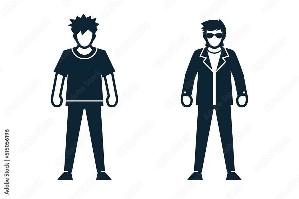 People, Man, Fashion, Clothing icons with White Background People, Man, Fashion, Clothing icons with White Background