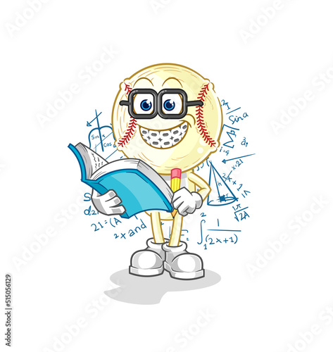 baseball head geek cartoon. cartoon mascot vector