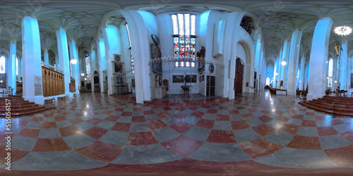 Women-church interior in Munich, Germany in 360 degrees