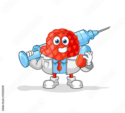 cooking glove doctor holding medichine and injection