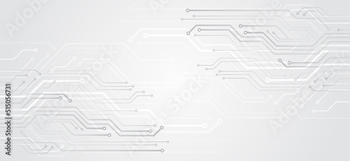 Abstract innovation background from technological elements. Advanced communication technologies. Gray and white futuristic background. Vector illustration template.