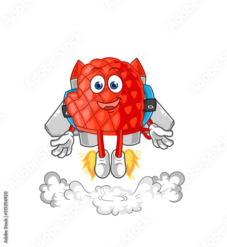 cooking glove with jetpack mascot. cartoon vector