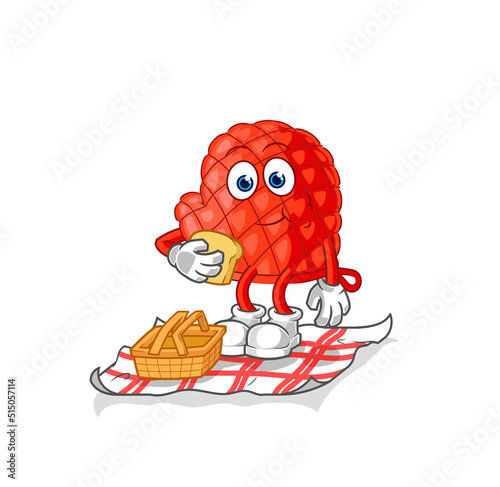 cooking glove on a picnic cartoon. cartoon mascot vector