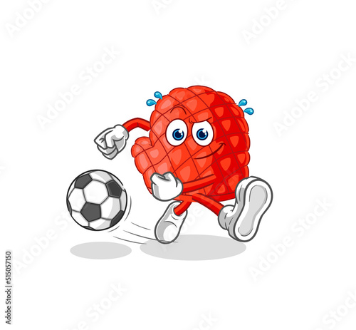 cooking glove kicking the ball cartoon. cartoon mascot vector