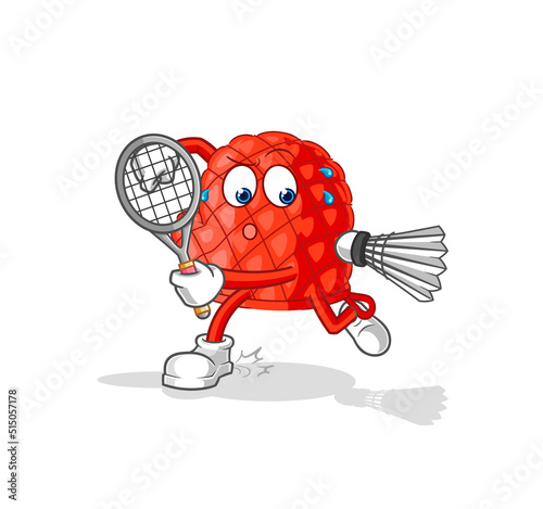cooking glove playing badminton illustration. character vector