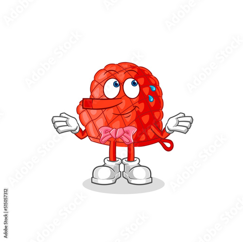 cooking glove lie like Pinocchio character. cartoon mascot vector