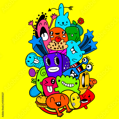 cute and cute doodle art vector illustration 