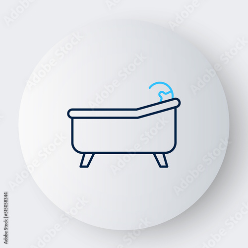 Line Bathtub icon isolated on white background. Colorful outline concept. Vector
