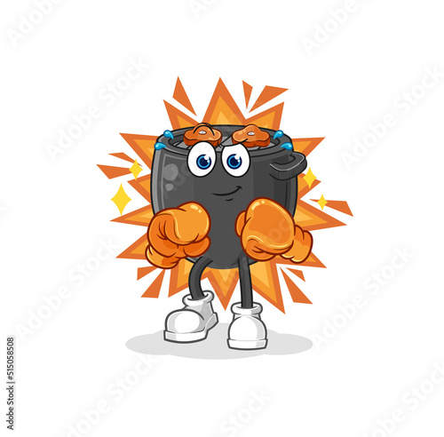 barbecue boxer character. cartoon mascot vector
