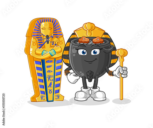 barbecue ancient egypt cartoon. cartoon mascot vector