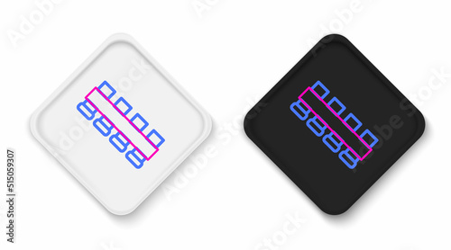 Line Hunting cartridge belt with cartridges icon isolated on white background. Bandolier sign. Hunter equipment, armament. Colorful outline concept. Vector