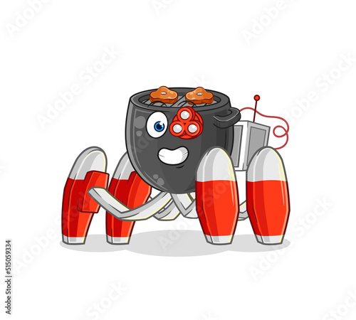 barbecue future robot vector. cartoon character