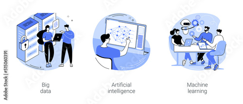 Information technology research isolated cartoon vector illustrations se