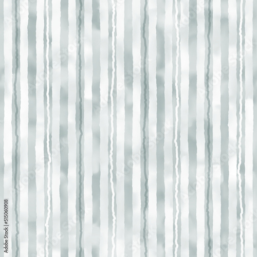 Gray Watercolor-Dyed Effect Textured Irregularly Striped Pattern