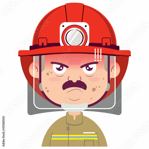 fireman angry cartoon cute