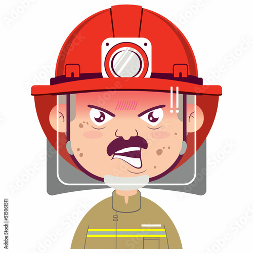 fireman angry cartoon cute