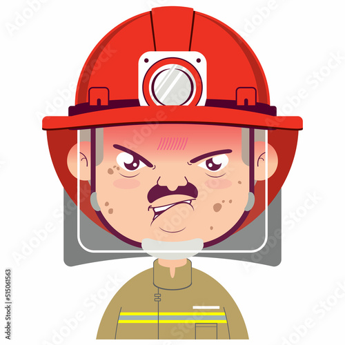 fireman angry cartoon cute